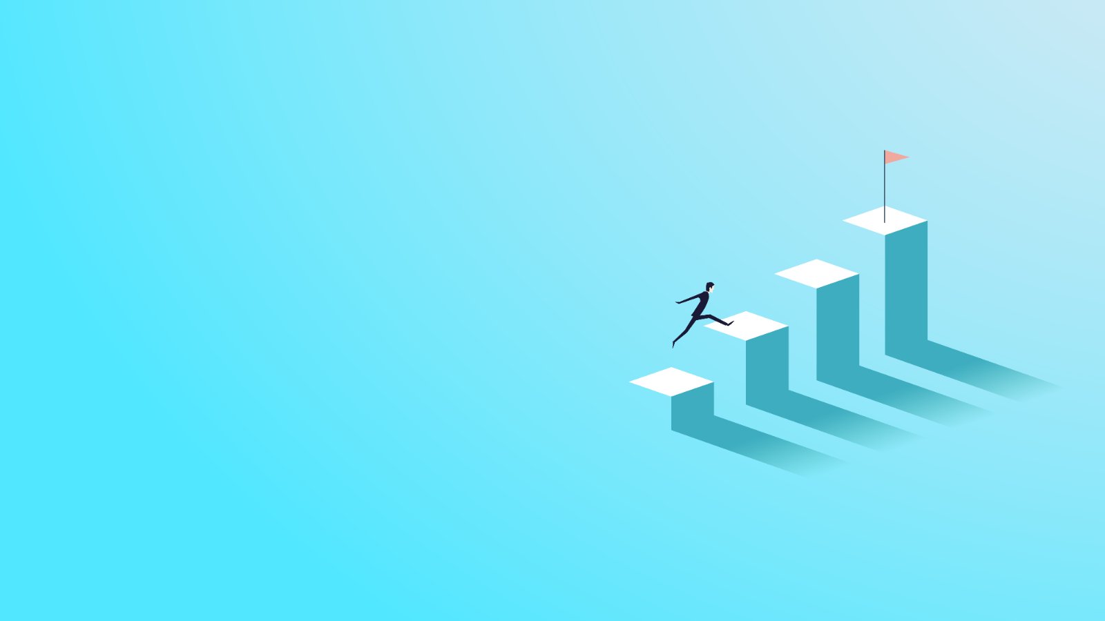 Climbing bar chart — growth trajectory